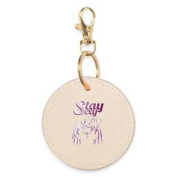 Beautiful Girl Stay Sexy - Round Keyring - oyster - Front