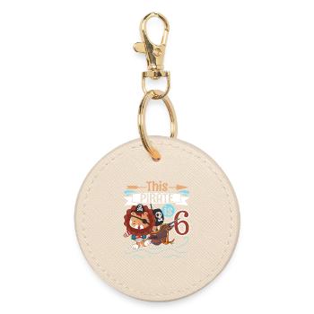 6 ans d’anniversaire d’enfant Lion Pirate - Porte-clés rond - huître - Devant