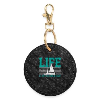 Sailboat Sailor - Round Keyring - black - Front