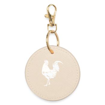 Coq Poulet Coq - Porte-clés rond - huître - Devant