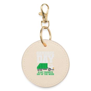 Collecte des ordures ménagères de la journée des ordures ménagères - Porte-clés rond - huître - Devant