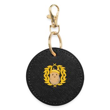 Pommes de terre tubercules roi laurier couronne légumes couronne - Porte-clés rond - noir - Devant