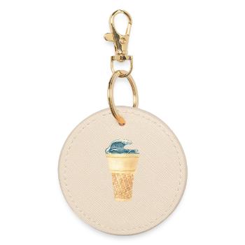 Eiswaffel Kanagawa Welle Vintage Eis - Runder Schlüsselanhänger - Auster - Vorne