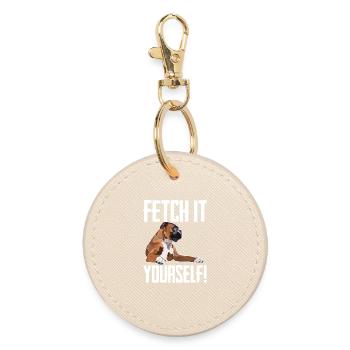 Boxer Dog Récupérez-le vous-même - Porte-clés rond - huître - Devant
