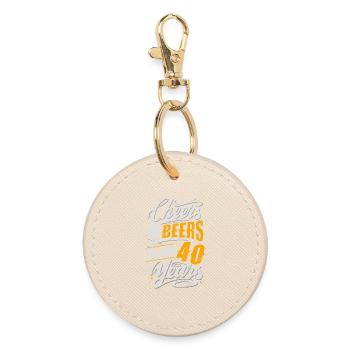 40. Geburtstag Bierliebhaber - Runder Schlüsselanhänger - Auster - Vorne