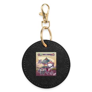 Sushi Vs Maki Gift Gamer Japan Asian Cuisine - Round Keyring - black - Front