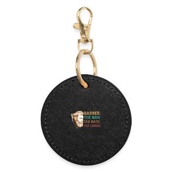 Funny Barber Quote Barber The Man The Myth - Round Keyring - black - Front
