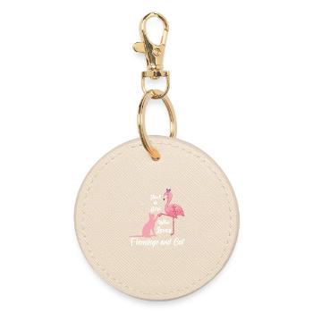 Funny Flamingo Quote For Flamingo Lovers Just A Gi - Round Keyring - oyster - Front