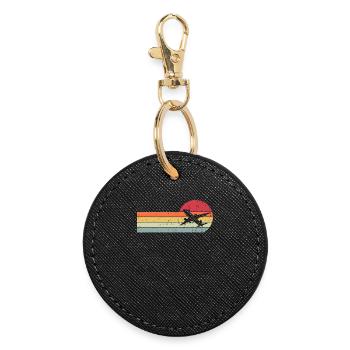 Airplane - Round Keyring - black - Front