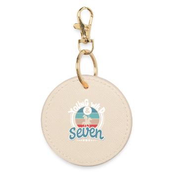 7 years Ritter Children's Birthday Party - Round Keyring - oyster - Front