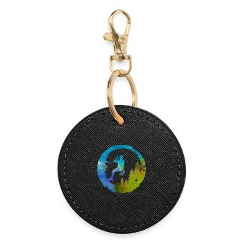 Alpiniste, Alpiniste, Papa, Alpiniste pour la fête des pères, grimpeur à l’aquarelle - Porte-clés rond - noir - Devant