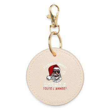 Tu Attends tes Cadeaux? Humour Père Noël - Porte-clés rond - huître - Devant