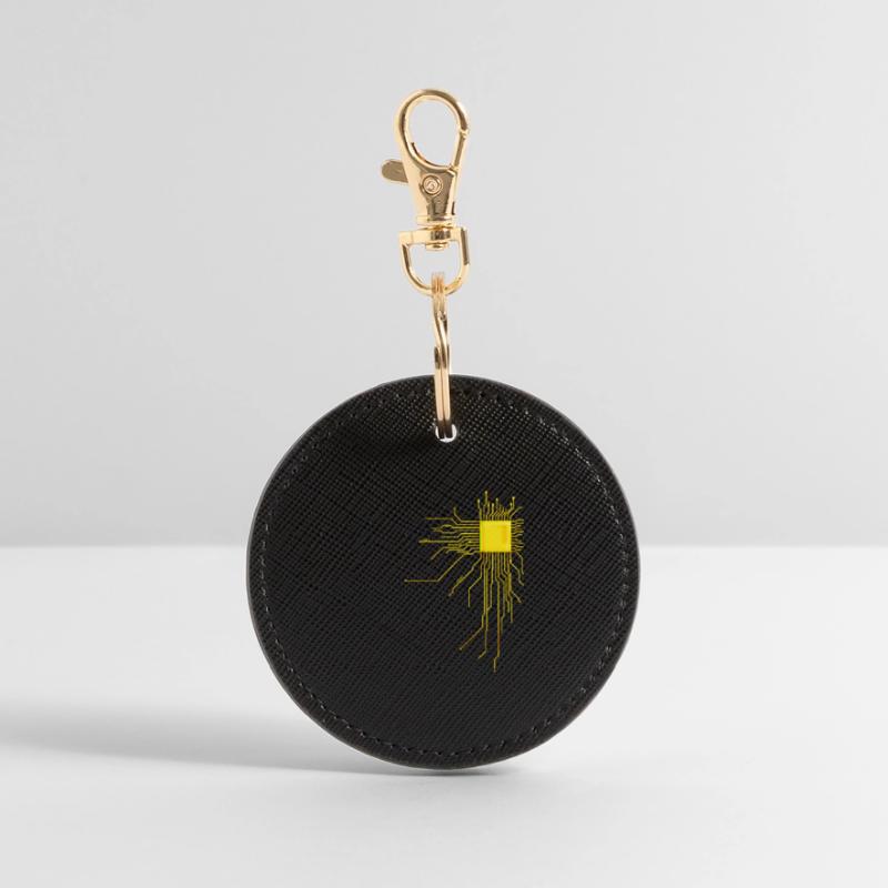 platine Core cpu Computer Nerd Programmer admin Round Keyring