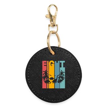 8. Years Children's Birthday Dino Dinosaur - Round Keyring - black - Front