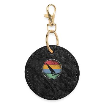 Surfer Surfing - Round Keyring - black - Front