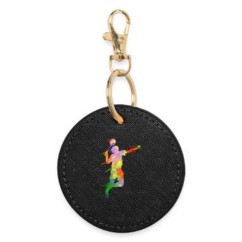 Badminton Fan Squash Coach Club Women - Round Keyring - black - Front