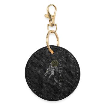 Valhalla Wolf Vegvisir Wikinger Runenkompass - Runder Schlüsselanhänger - Schwarz - Vorne