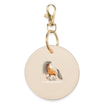 Lustiges Pferd I Pferdemotiv Ponyhof Fun - Runder Schlüsselanhänger - Auster - Vorne