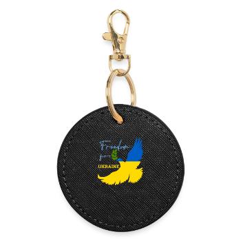 Freedom for Ukraine - Round Keyring - black - Front