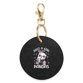 Panda Baby Foul Just A Girl Who Loves Pandas - Round Keyring - black - Front