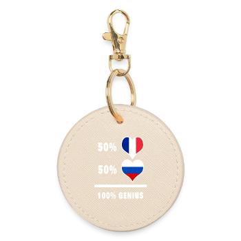 France and Russia Genius / present - Round Keyring - oyster - Front
