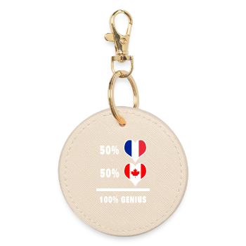 the France and Canada Engineering / Present - Round Keyring - oyster - Front