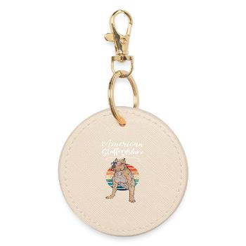American Staffordshire Vintage - Round Keyring - oyster - Front