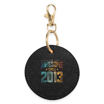 2013 Naissance Année de naissance - Porte-clés rond - noir - Devant
