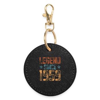 1959 Born Year of birth Birthday - Round Keyring - black - Front