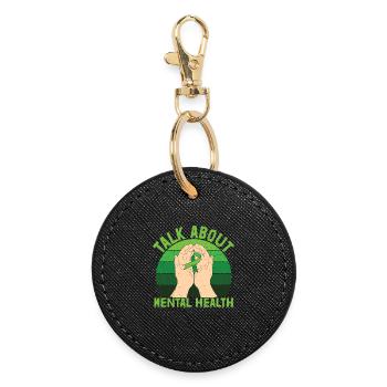 Talk About Mental Health - Round Keyring - black - Front