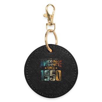1950 Naissance Année de naissance - Porte-clés rond - noir - Devant