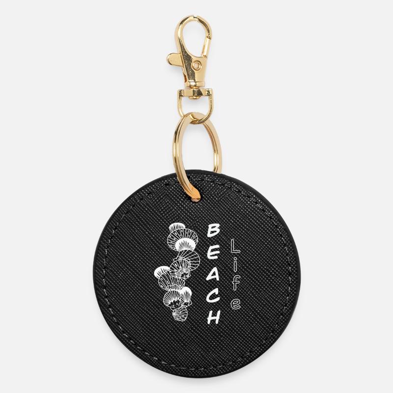 Beach Life - Round Keyring - black