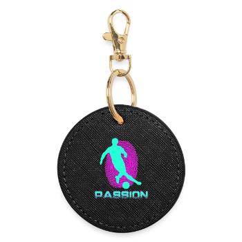 Football - Porte-clés rond - noir - Devant