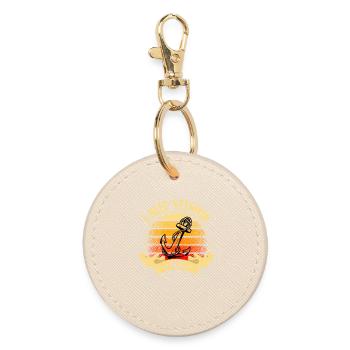 Sailing Motorboat Boat Ship Sailor - Round Keyring - oyster - Front