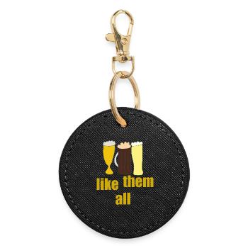 biersorten like them all - Runder Schlüsselanhänger - Schwarz - Vorne