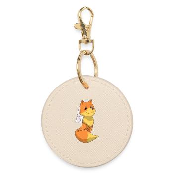 Fuchs Braut Schleier Hochzeit - Runder Schlüsselanhänger - Auster - Vorne