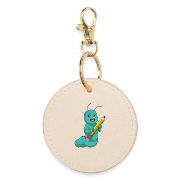 Caterpillar Student Pencil School - Round Keyring - oyster - Front