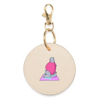 Hippopotamus Yoga Gymnastique - Porte-clés rond - huître - Devant