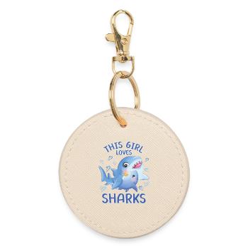 Cette fille aime les requins - Porte-clés rond - huître - Devant