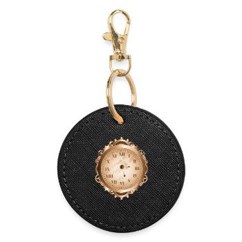 Montre Steampunk au look antique avec engrenages - Porte-clés rond - noir - Devant