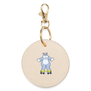 Patins à roulettes hippopotames - Porte-clés rond - huître - Devant