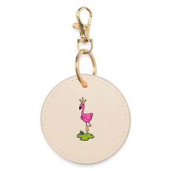 Flamingo Krone - Runder Schlüsselanhänger - Auster - Vorne