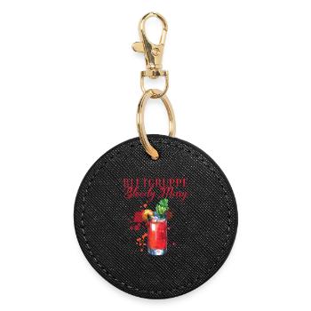 Blood Type Bloody Mary Cocktail for Bartenders - Round Keyring - black - Front