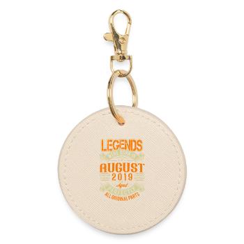 2019 August Birthday Legend - Round Keyring - oyster - Front