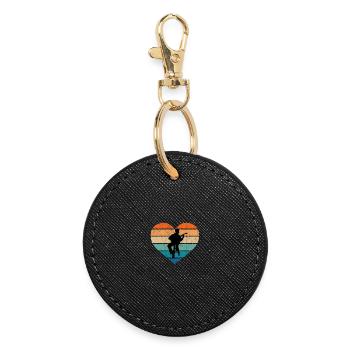 J’adore les guitaristes avec guitare acoustique - Porte-clés rond - noir - Devant