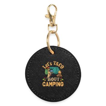 Tacos about Camping Funny Glamping - Round Keyring - black - Front