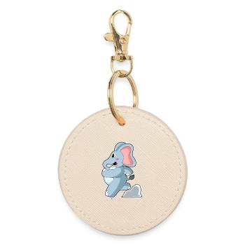 Elephant Jogger Jogging Sport - Porte-clés rond - huître - Devant