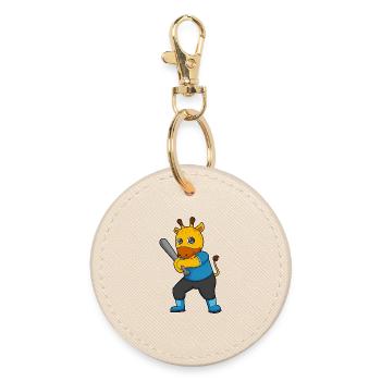 Battoir de baseball girafe - Porte-clés rond - huître - Devant