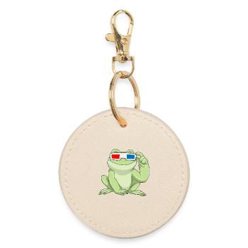 Frog Glasses - Round Keyring - oyster - Front