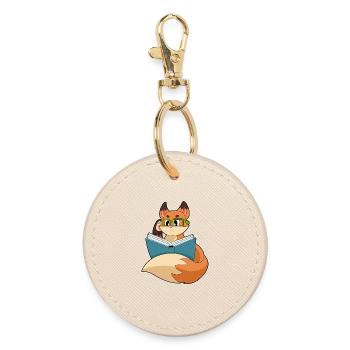 Lunettes de livres Fox Nerd - Porte-clés rond - huître - Devant